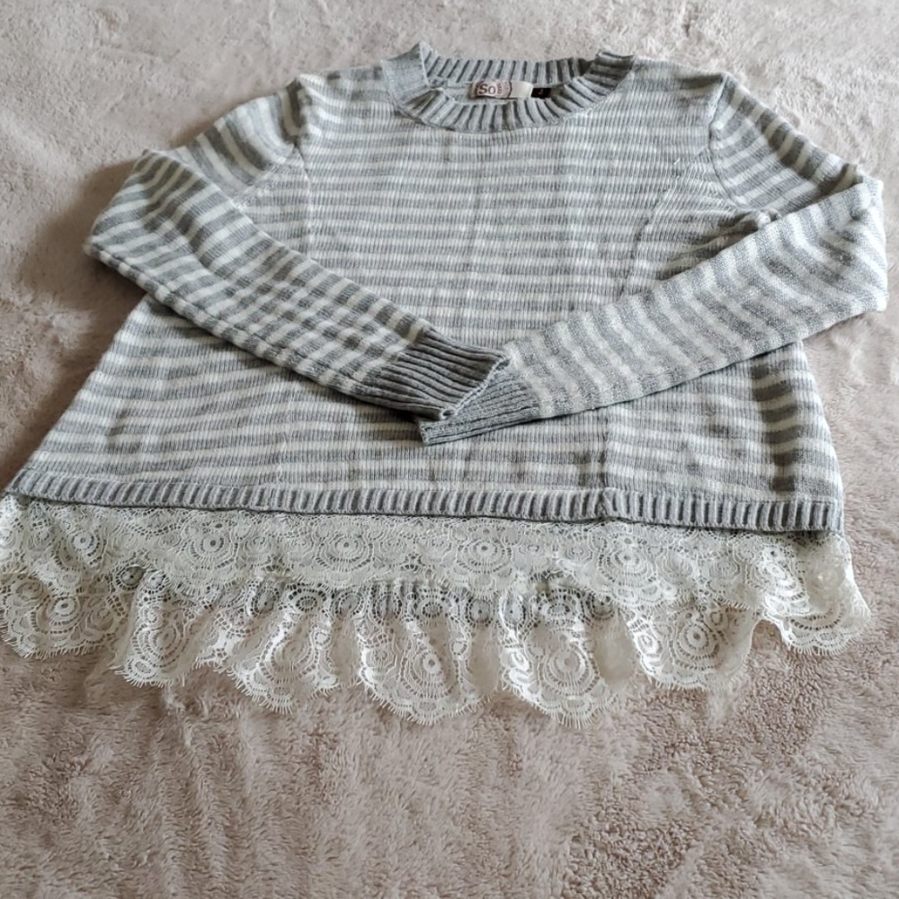 Lace bottom sweater